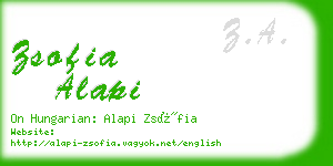 zsofia alapi business card